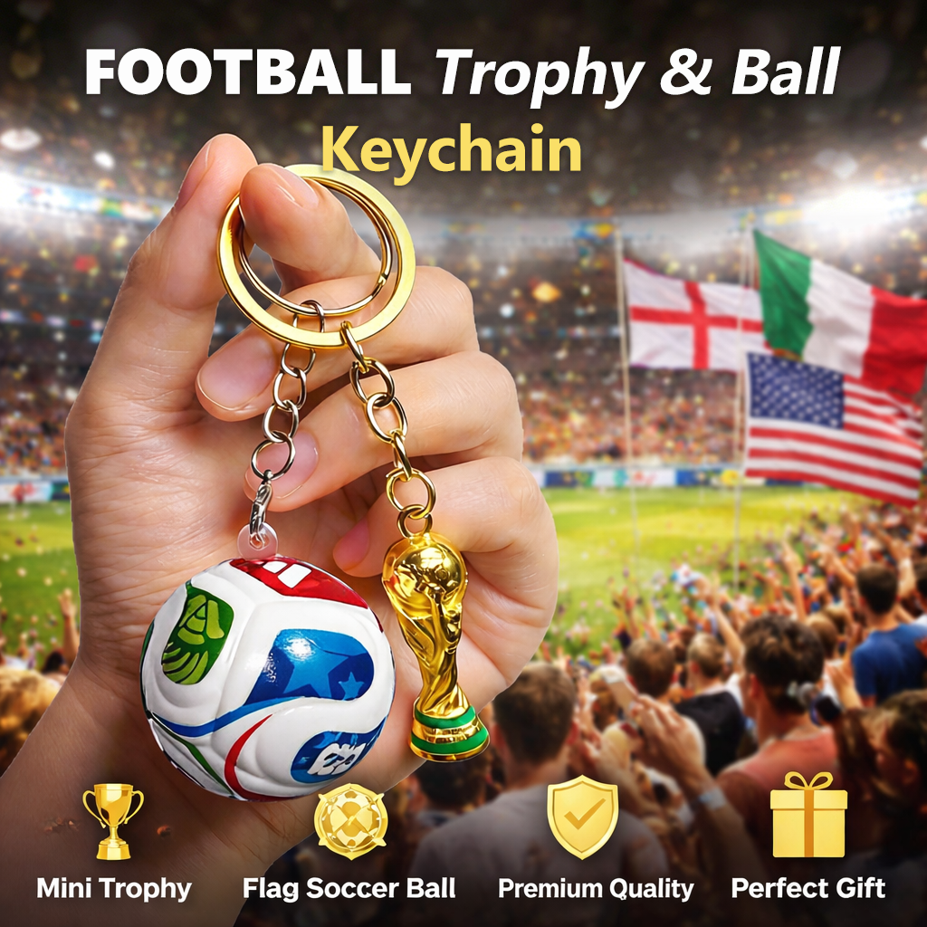 ⚽🏆 2026 Football Trophy & Ball Keychain