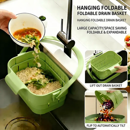 2 -PACK Foldable Hanging Kitchen Sink Drain Basket