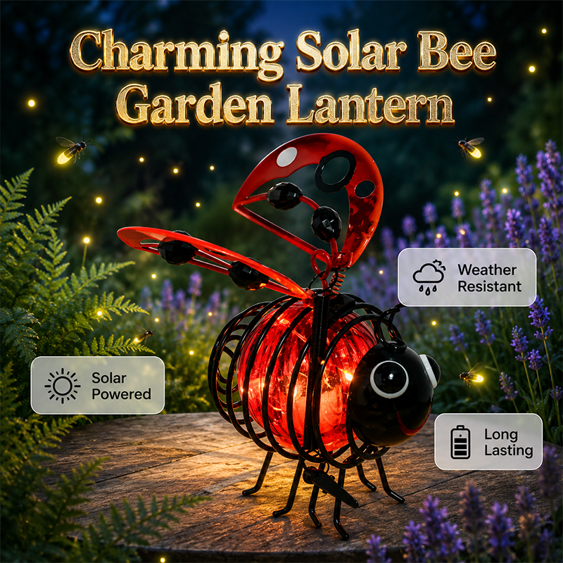 🌙🍃🪴 LIMITED-TIME 50% OFF! Hanging Solar Bee Light | Warm Amber Glow🌞🌜