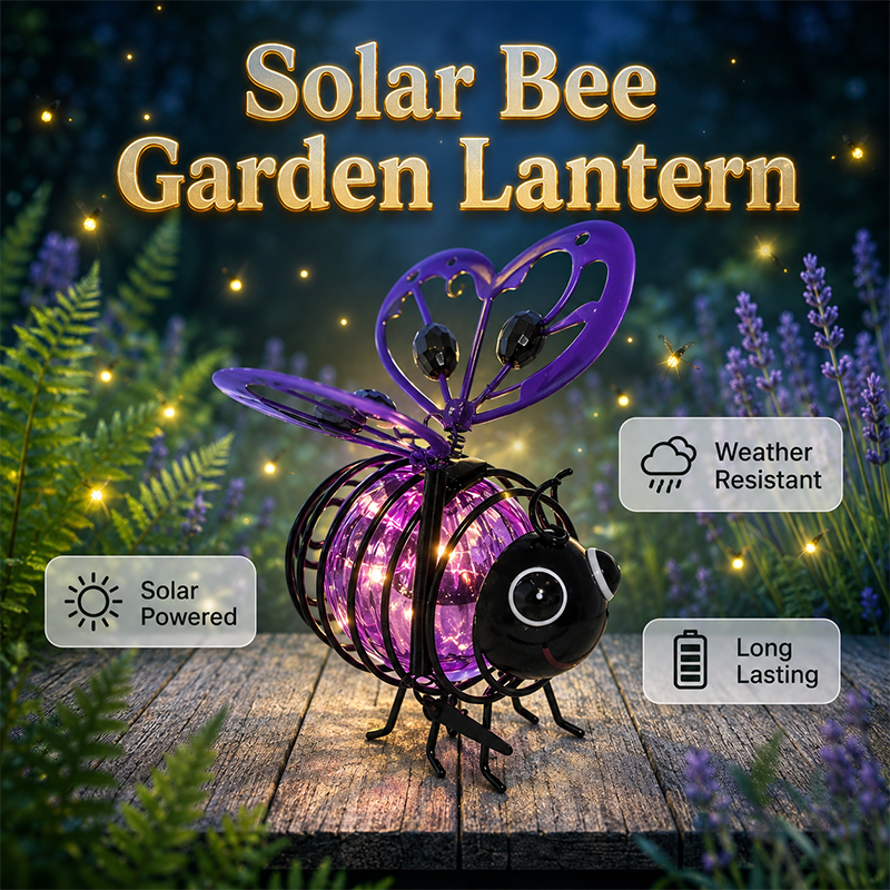 🌙🍃🪴 LIMITED-TIME 50% OFF! Hanging Solar Bee Light | Warm Amber Glow🌞🌜