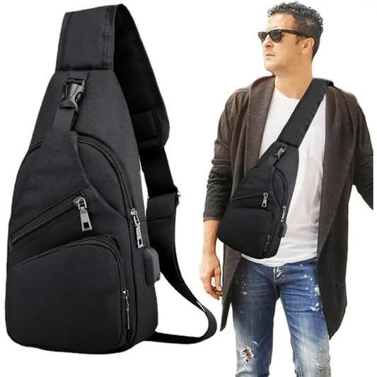 Men's Waterproof Oxford Sling Chest Bag for Travel & Daily Use
