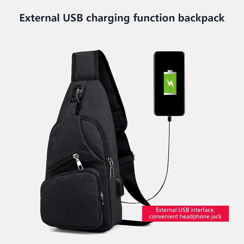 Men's Waterproof Oxford Sling Chest Bag