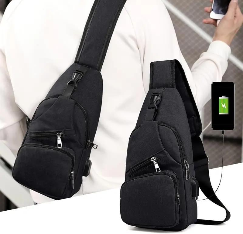 Men's Waterproof Oxford Sling Chest Bag