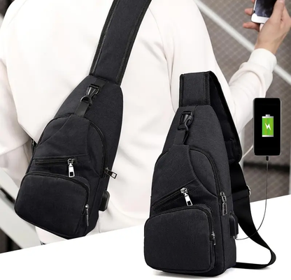 Men's Waterproof Oxford Sling Chest Bag