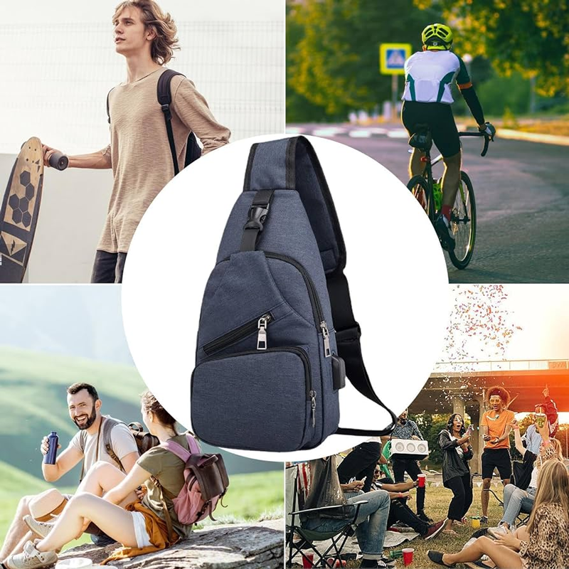 Men's Waterproof Oxford Sling Chest Bag