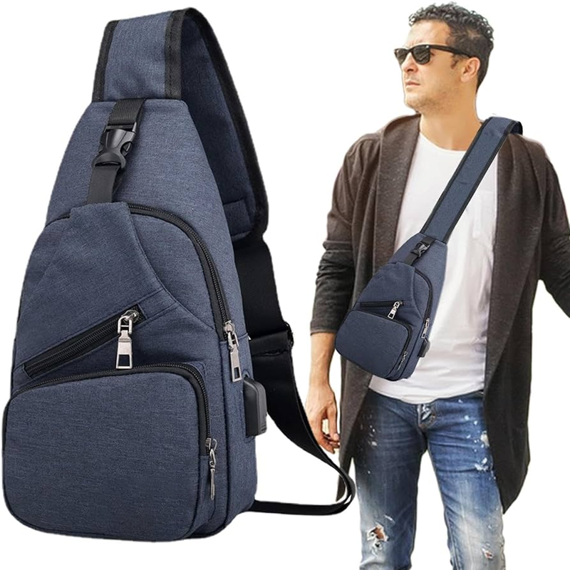 Men's Waterproof Oxford Sling Chest Bag