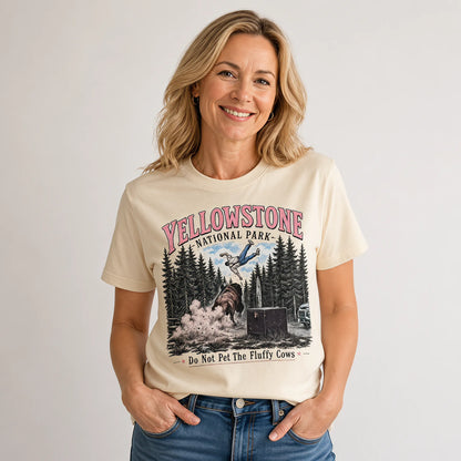 🌲Yellowstone Do Not Pet The Fluffy Cows Vintage Graphic T-Shirt