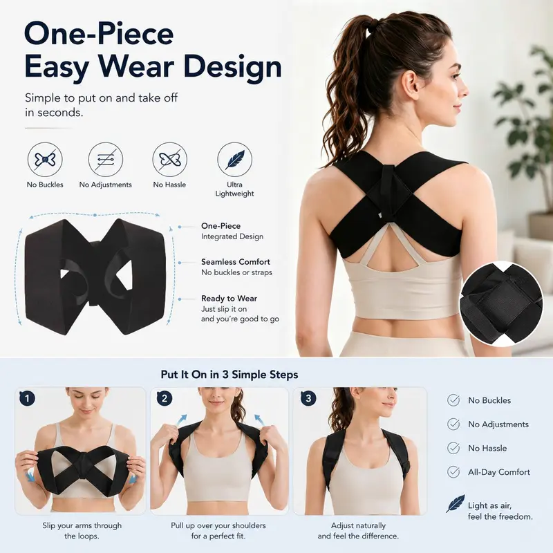 Shoulder Straps - Posture Support Straps for Men & Women