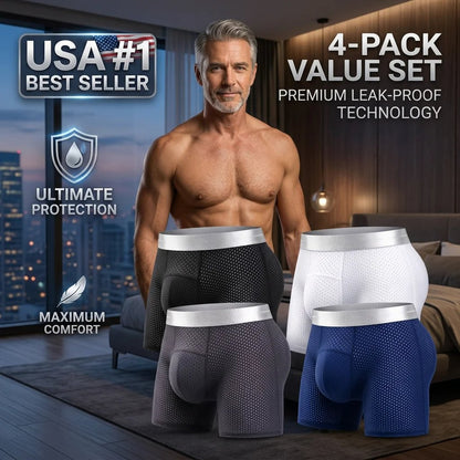 🔥 Bestseller Premium Leakproof Ice Silk Mesh Men's Boxer Briefs