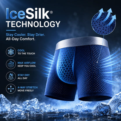 【Buy 3 Get 2 Free】-2026 HOT SALE🔥 Premium Leakproof lceSilk Mesh Men's Boxer