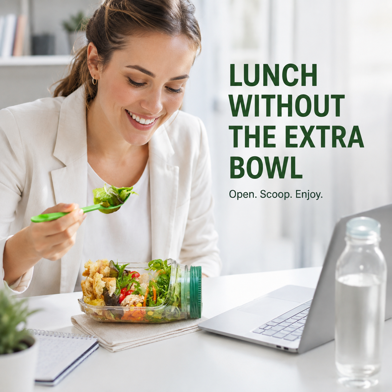 🥗 50% OFF Side-Opening Airtight Salad Jar – Fresh Layers Ready To Go