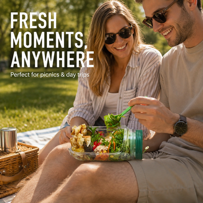 🥗 50% OFF Side-Opening Airtight Salad Jar – Fresh Layers Ready To Go