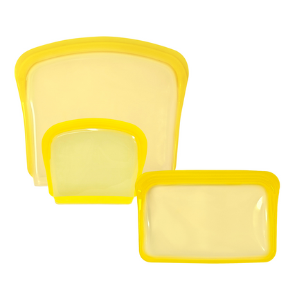 🥨 Reusable Silicone Food Bags – 3-Piece Flat Set