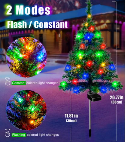 🔥 LAST DAY 49% OFF – Solar Christmas Tree Pathway Lights 🎄✨