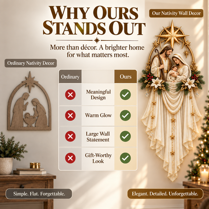 ✨✝️ Last Day 45% OFF✨Holy Family Star Veil Cascade™ – Lighted Nativity Christmas Wall Decor