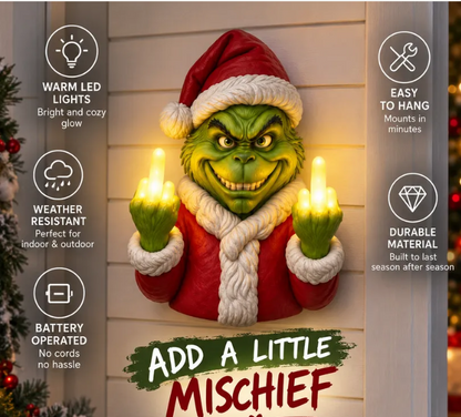 😍Wait...What!!!  Funny Christmas Grinch Wall Lamp!