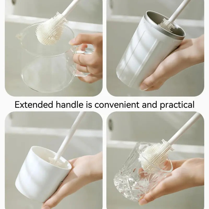 360° Silicone Bottle Cleaning Brush with Long Handle