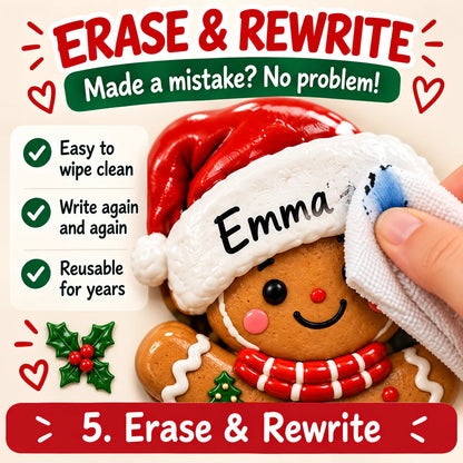 🎄 Personalized Gingerbread Family Fridge Magnet – Writeable Christmas Keepsake ❤️