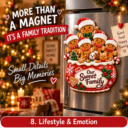 🎄 Personalized Gingerbread Family Fridge Magnet – Writeable Christmas Keepsake ❤️