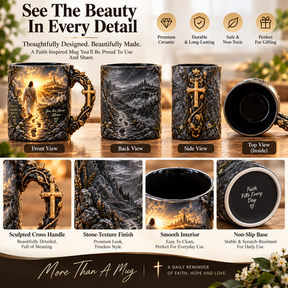 🔥Last Day 49% OFF🔥✝️ Jesus Walks With Me™ – Heat-Reveal Faith Mug | You Are Never Alone