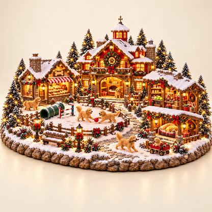 Christmas Golden Retriever Village – Lighted Dog Lover’s Holiday Scene