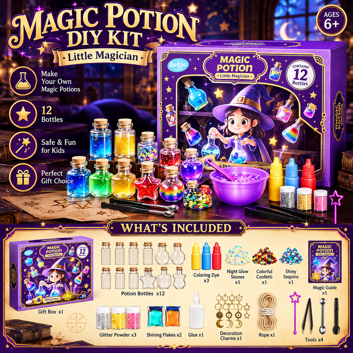 🔮✨ Starlit Wish Potion Lab – DIY Zodiac Magic Potion Making Kit