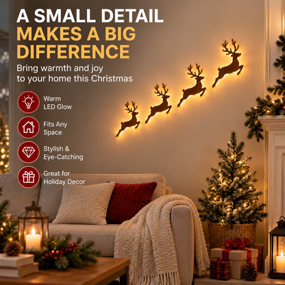 🔥 49% OFF - 🎄 LED Christmas Reindeer Wall Lights – Magical Holiday Deer Decoration For A Cozy Christmas Home