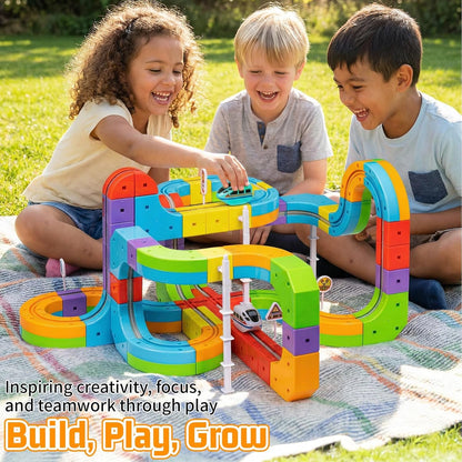 ⏰Electric Train Set 3D Magic Flexible Race Track for Kids 3-8 Years Old, Anti-Gravity STEM Toy