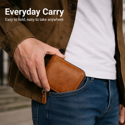 🔥LAST DAY 49% OFF🔥💼 Vintage Zip Wallet, Bifold Card Coin Purse