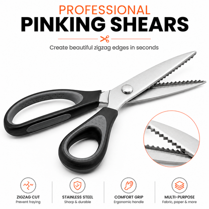 ✨✂️ Heavy Duty Pinking Shears – Stainless Steel Zigzag Scissors for Fabric & Sewing✂️