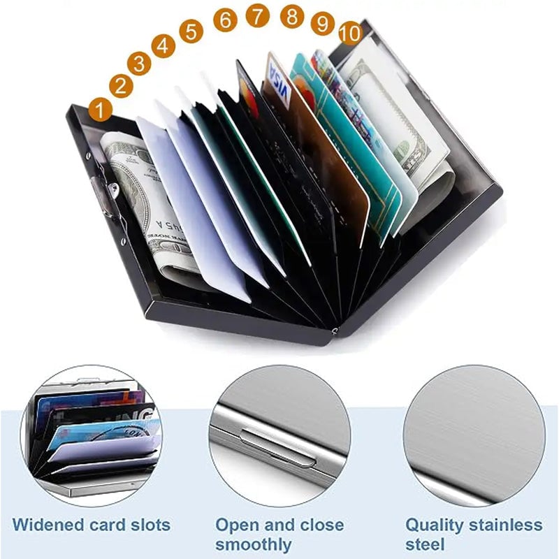 💳 Stainless Steel RFID-Blocking Card Holder