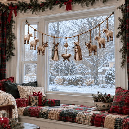Handcrafted Wooden Nativity Garland
