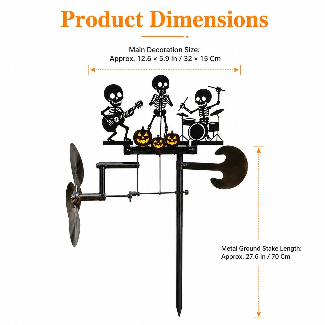 Halloween Skeleton Band Kinetic Wind Spinner