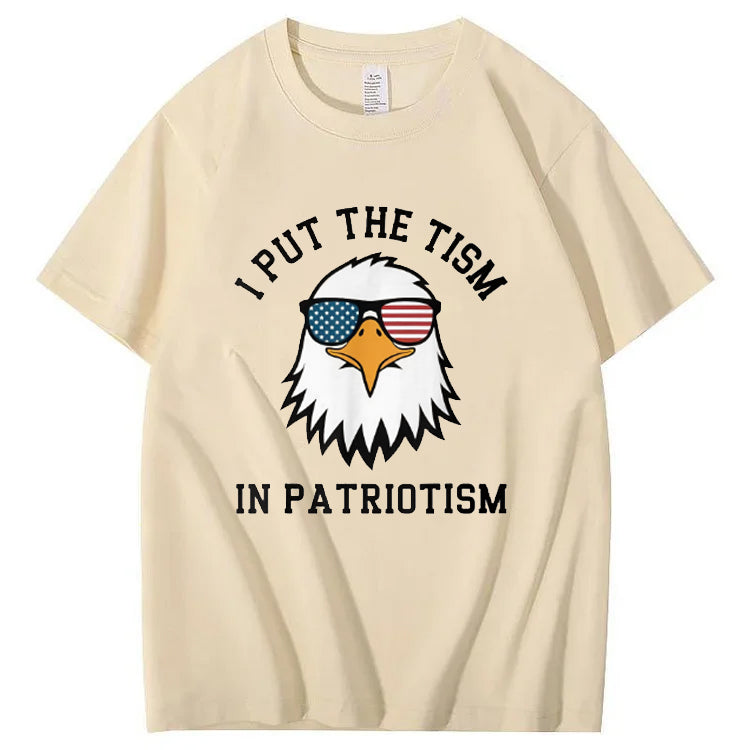 I Put The Tism in Patriotism Athletic Eagle T-Shirt