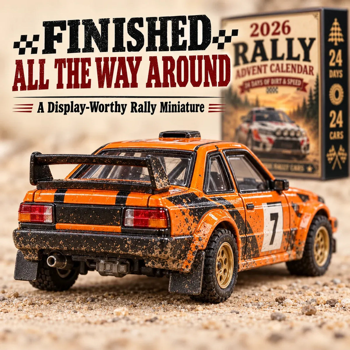 🏎️ Rallye-Adventskalender 2026 – 24 Tage voller Tempo & Action, 24 Rallyeautos zum Sammeln
