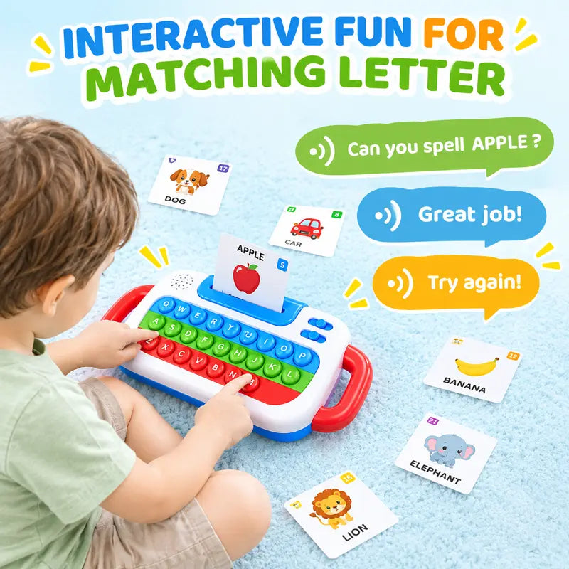 🌈 3-in-1 Interactive Learning Keyboard for Kids ✨ Light-Up Pop It Educational Toy