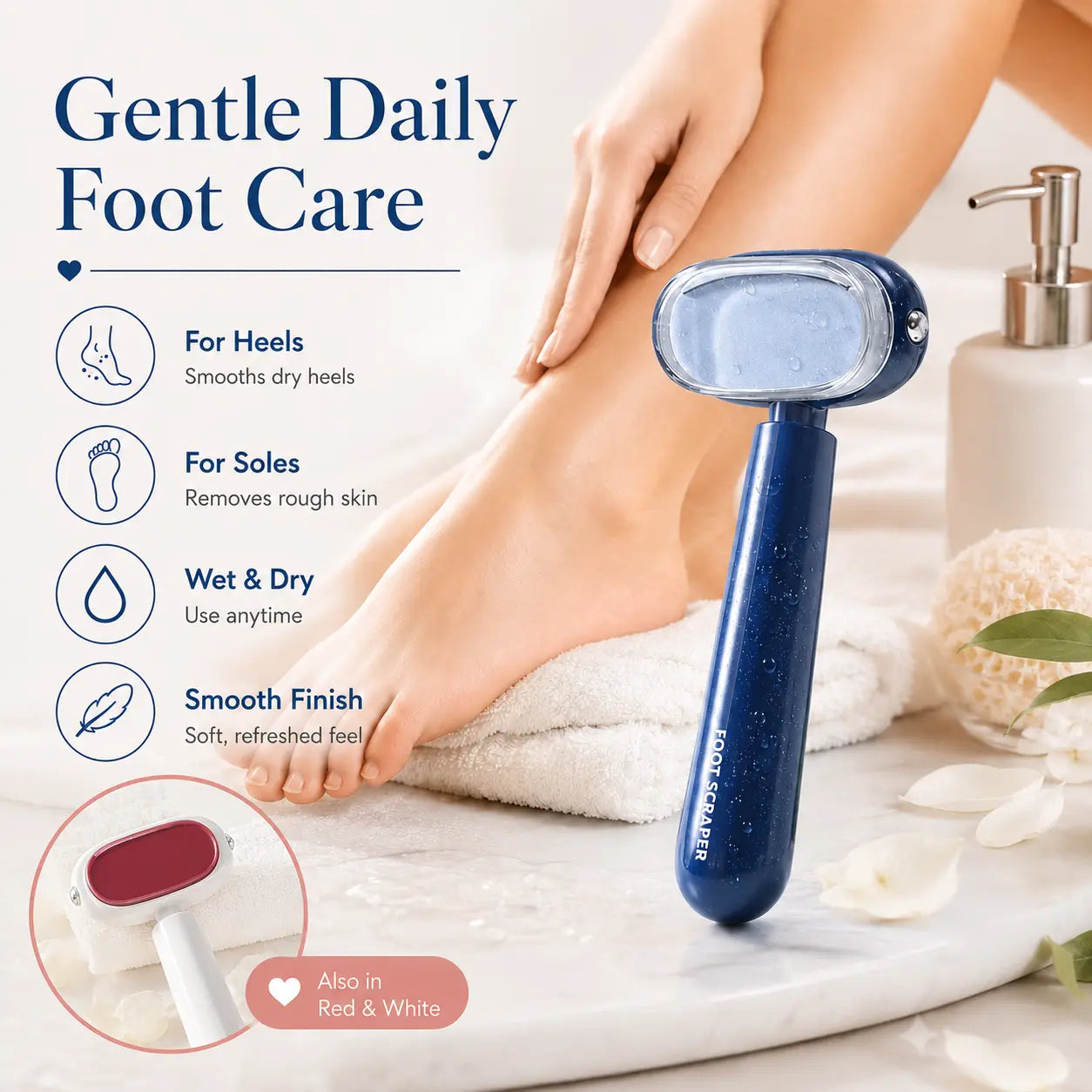 Buy 1 Get 1 Free🦶 Smooth Heels Fast ✨ Dual-Sided Foot Callus Remover with Replaceable Stainless Steel Blade