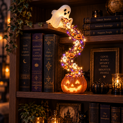 🔥Hot Sale 45% OFF ✨ Halloween Magic Cascade Shelf Light Collection™ – Enchanted Bookcase Decor