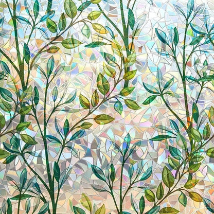 🔥Hot Sale 49% OFF –Floral Stained Glass Window Film 🌈 UV Blocking • Soft Privacy • Rainbow Light Effect
