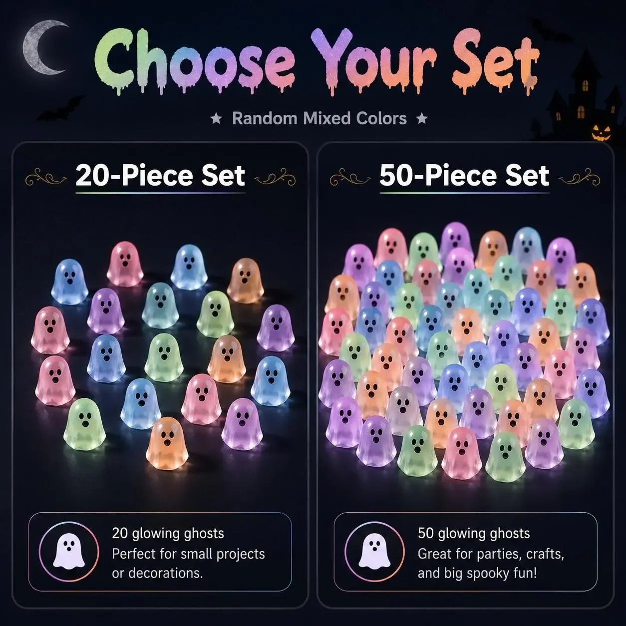🔥LAST DAY 50% OFF - Glow-in-the-Dark Cute Ghost Resin Bead Set