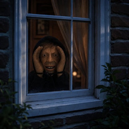 👀 Creepy Peeking Head Halloween Window Decor