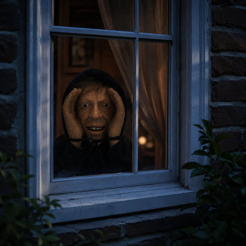 👀 Creepy Peeking Head Halloween Window Decor