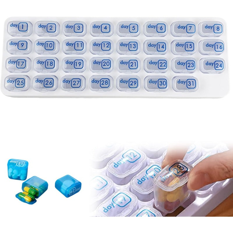 31-Day Pill Organizer Tray – Monthly Medication & Vitamin Tracker for Daily Wellness
