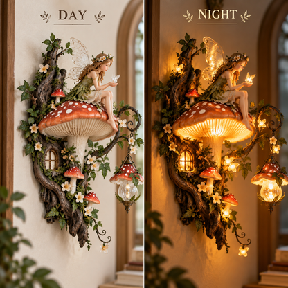 ✨ Enchanted Mushroom Fairy Wall Light 🍄🌿