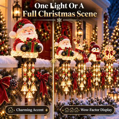 💯🎄 Christmas Porch Railing Lights – 4 Festive Character Designs