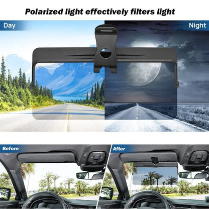 Car Anti-Glare Visor Extender Sunlight & Headlight Shield Adjustable Universal Fit for Safer Day & Night Driving Reduces Glare Enhances Visibility
