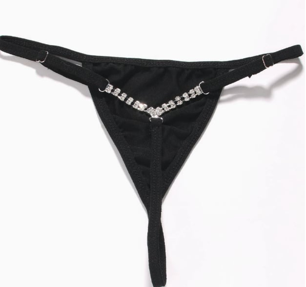 Women's Sexy Rhinestone Mesh Thong