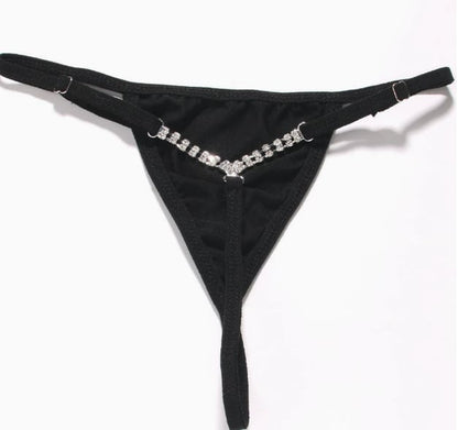 Women's Sexy Rhinestone Mesh Thong
