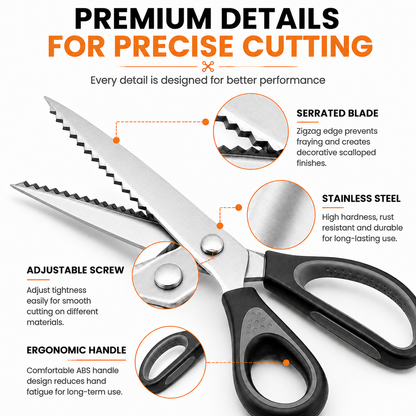 ✨✂️ Heavy Duty Pinking Shears – Stainless Steel Zigzag Scissors for Fabric & Sewing✂️