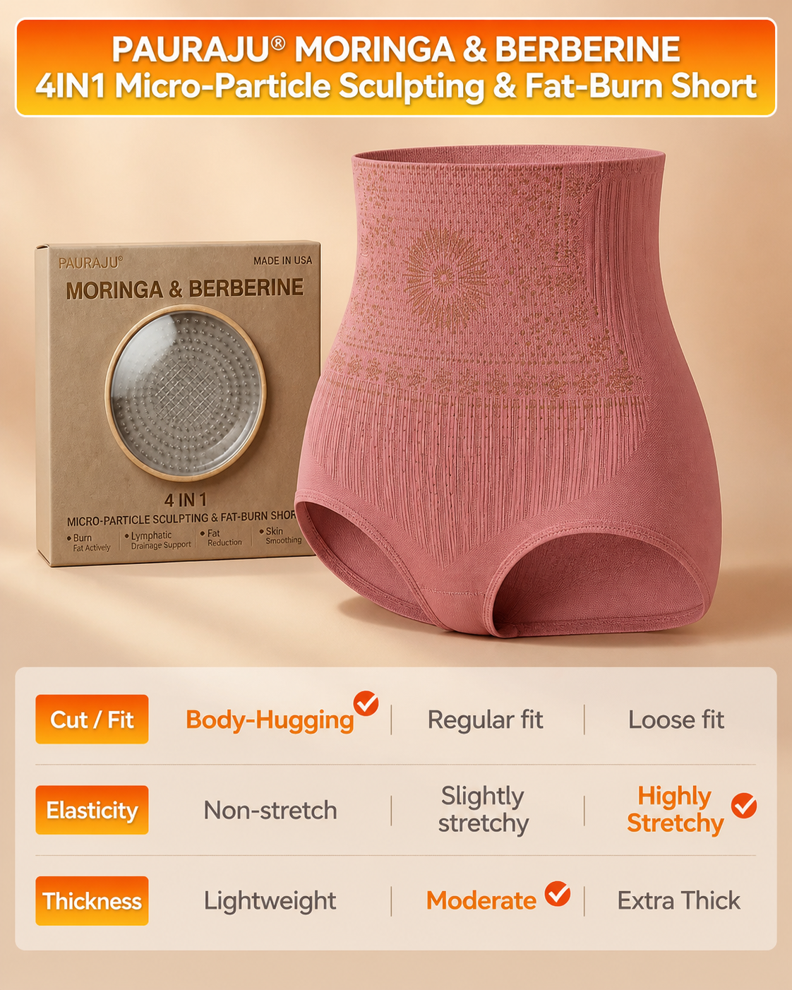 💥50% off💞 4-in-1 shaping and fat-burning microfiber shorts